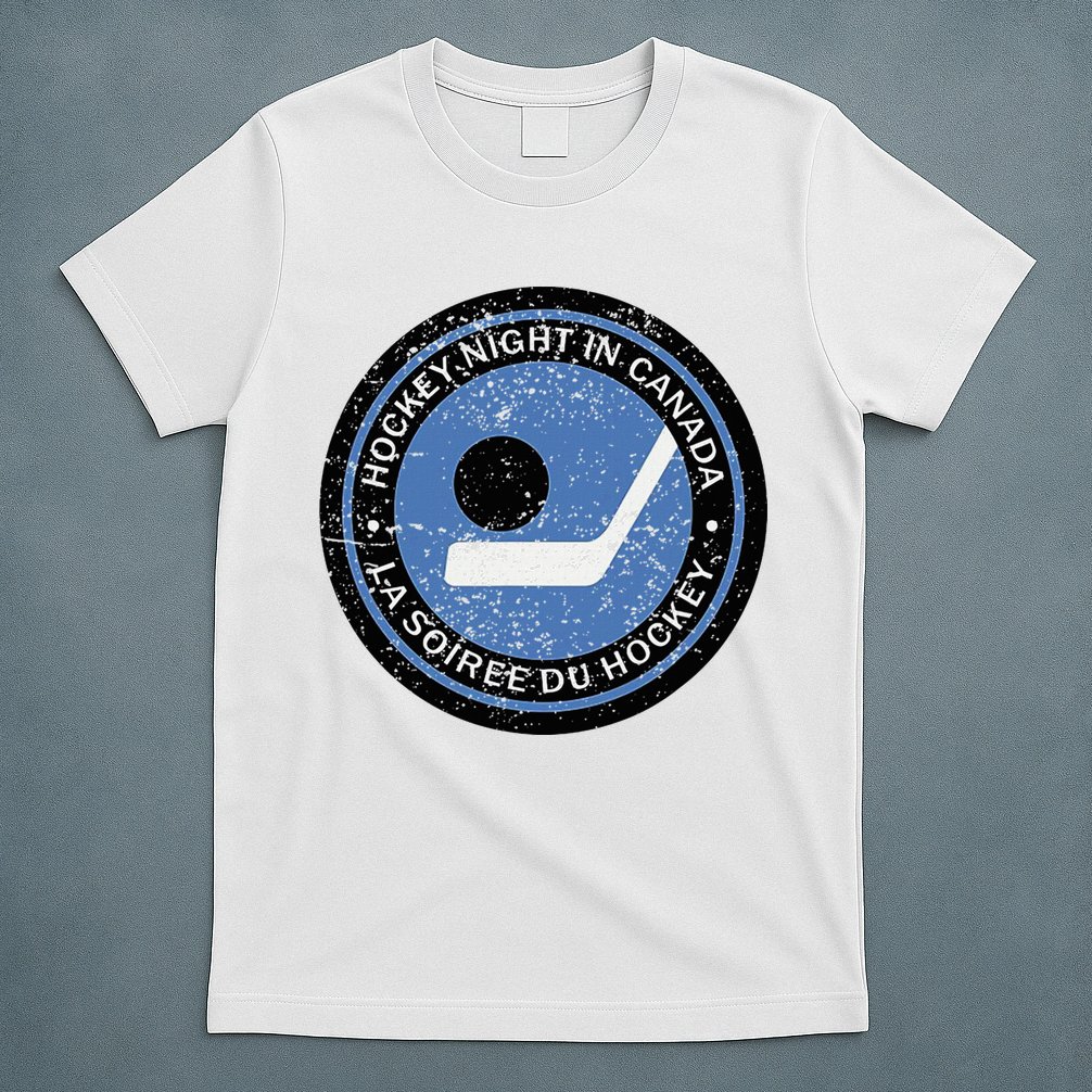 Vintage Retro Hockey Night In Canada Hockey Player Team T-Shirt