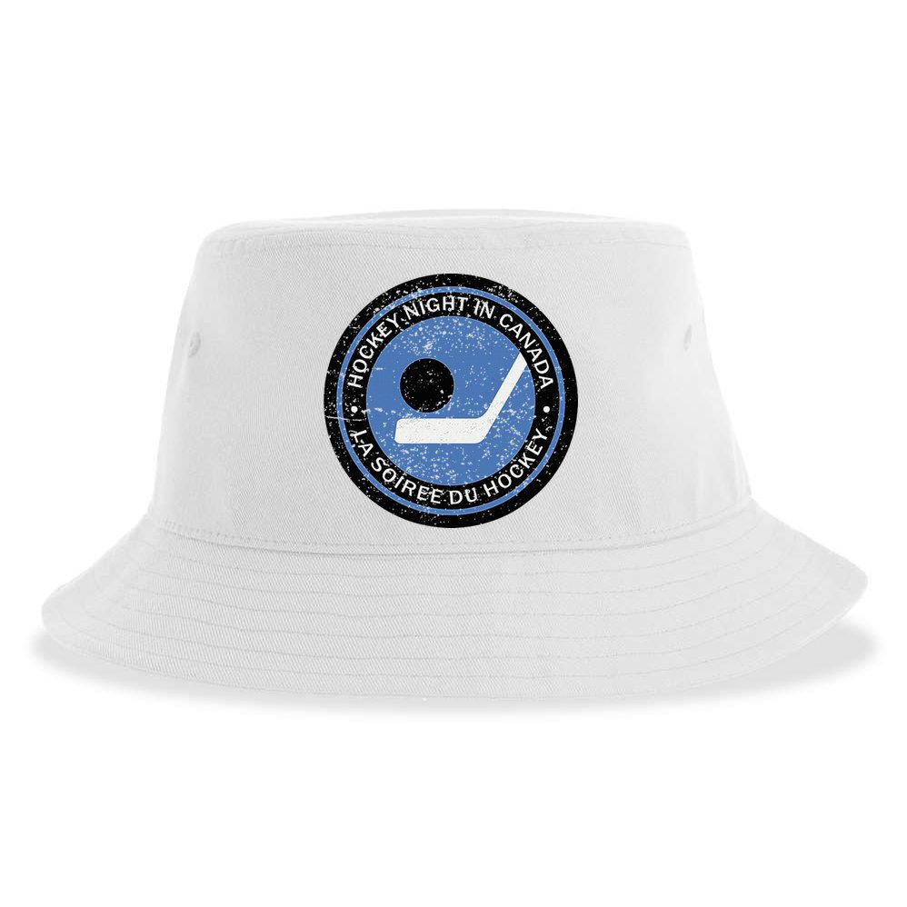 Vintage Retro Hockey Night In Canada Hockey Player Team Sustainable Bucket Hat