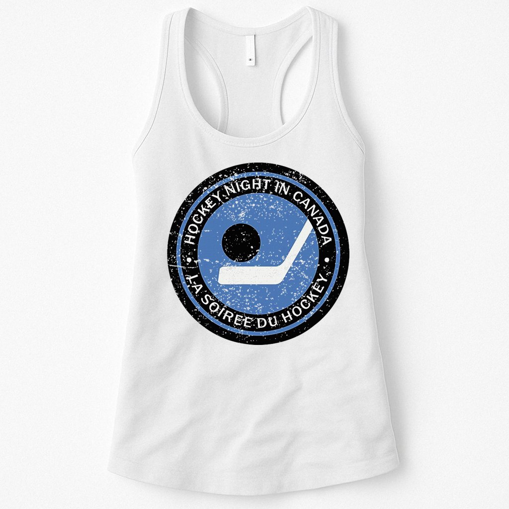 Vintage Retro Hockey Night In Canada Hockey Player Team Womens Tank Top