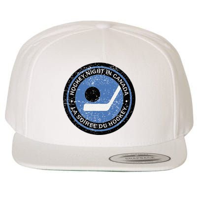 Vintage Retro Hockey Night In Canada Hockey Player Team Wool Snapback Cap