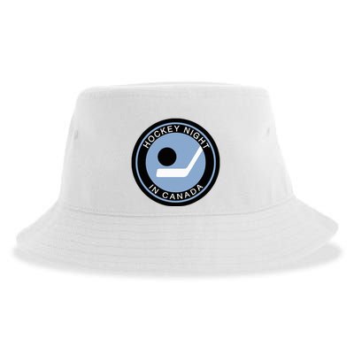 Vintage Retro Hockey Night In Canada Hockey Player Team Sustainable Bucket Hat