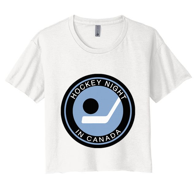 Vintage Retro Hockey Night In Canada Hockey Player Team Crop Top