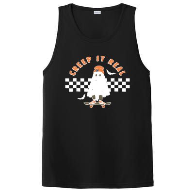 Vintage Retro Halloween Creep It Real Ghost Boy Fall Season PosiCharge Competitor Tank