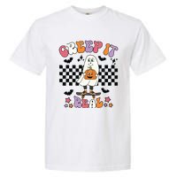 Vintage Retro Halloween Creep It Real Ghost Boy Fall Season Garment-Dyed Heavyweight T-Shirt