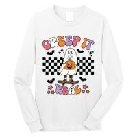 Vintage Retro Halloween Creep It Real Ghost Boy Fall Season Long Sleeve Shirt