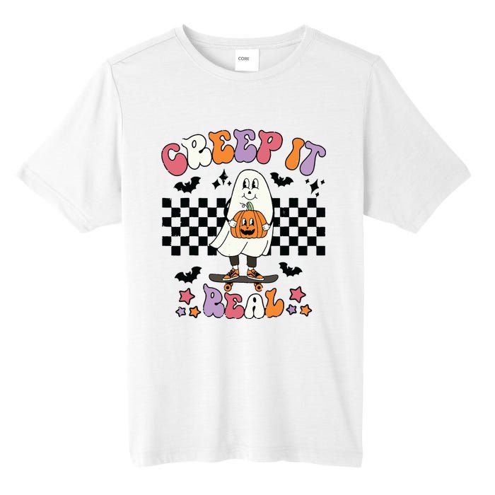 Vintage Retro Halloween Creep It Real Ghost Boy Fall Season Tall Fusion ChromaSoft Performance T-Shirt