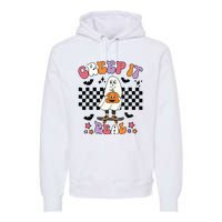 Vintage Retro Halloween Creep It Real Ghost Boy Fall Season Premium Hoodie