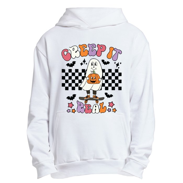 Vintage Retro Halloween Creep It Real Ghost Boy Fall Season Urban Pullover Hoodie