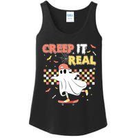 Vintage Retro Halloween Creep It Real Ghost Boy Fall Ladies Essential Tank