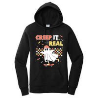 Vintage Retro Halloween Creep It Real Ghost Boy Fall Women's Pullover Hoodie