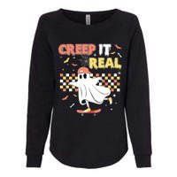 Vintage Retro Halloween Creep It Real Ghost Boy Fall Womens California Wash Sweatshirt