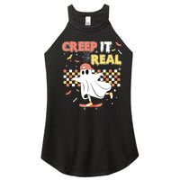 Vintage Retro Halloween Creep It Real Ghost Boy Fall Women's Perfect Tri Rocker Tank