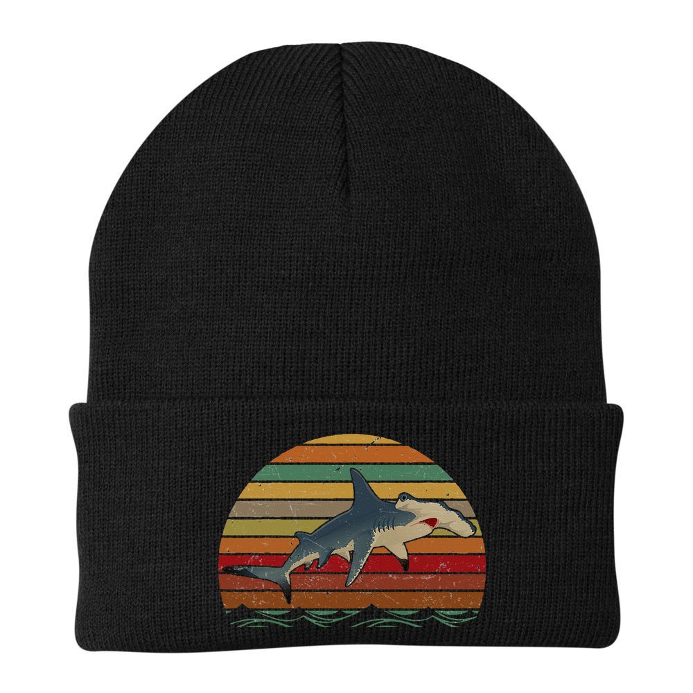 Vintage Retro Hammerhead Shark Funny Beanie