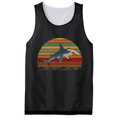 Vintage Retro Hammerhead Shark Funny Mesh Reversible Basketball Jersey Tank