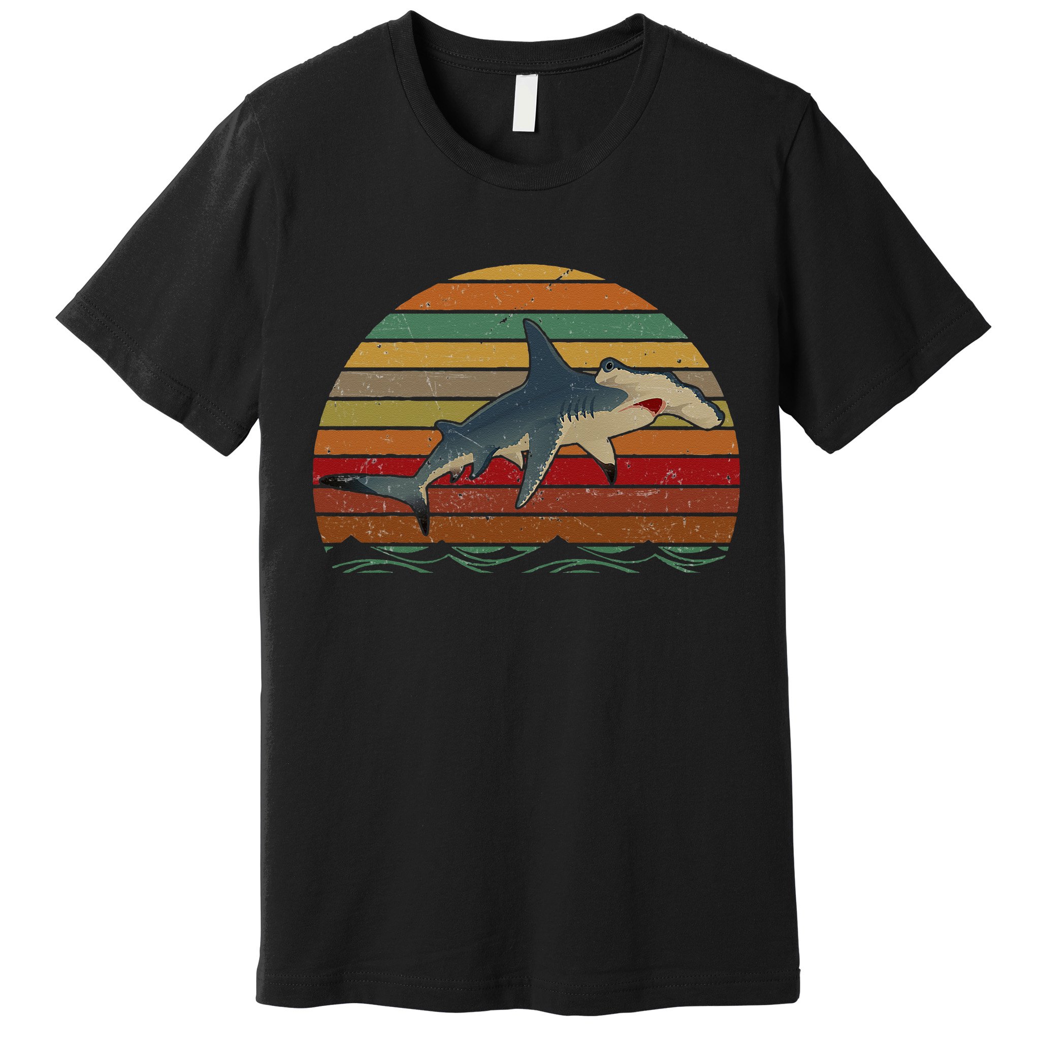 Vintage Retro Hammerhead Shark Funny Premium T-Shirt