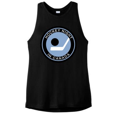 Vintage Retro Hockey Night In Canada Hockey Player Team Ladies PosiCharge Tri-Blend Wicking Tank