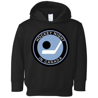 Vintage Retro Hockey Night In Canada Hockey Player Team Toddler Hoodie