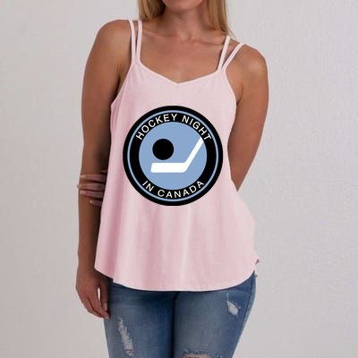 Vintage Retro Hockey Night In Canada Hockey Player Team Women's Strappy Tank