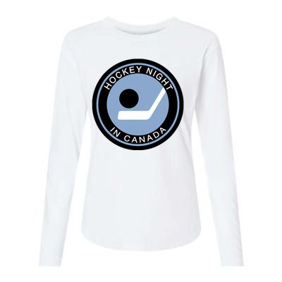 Vintage Retro Hockey Night In Canada Hockey Player Team Womens Cotton Relaxed Long Sleeve T-Shirt