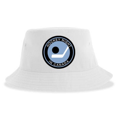 Vintage Retro Hockey Night In Canada Hockey Player Team Sustainable Bucket Hat