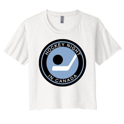 Vintage Retro Hockey Night In Canada Hockey Player Team Women's Crop Top Tee