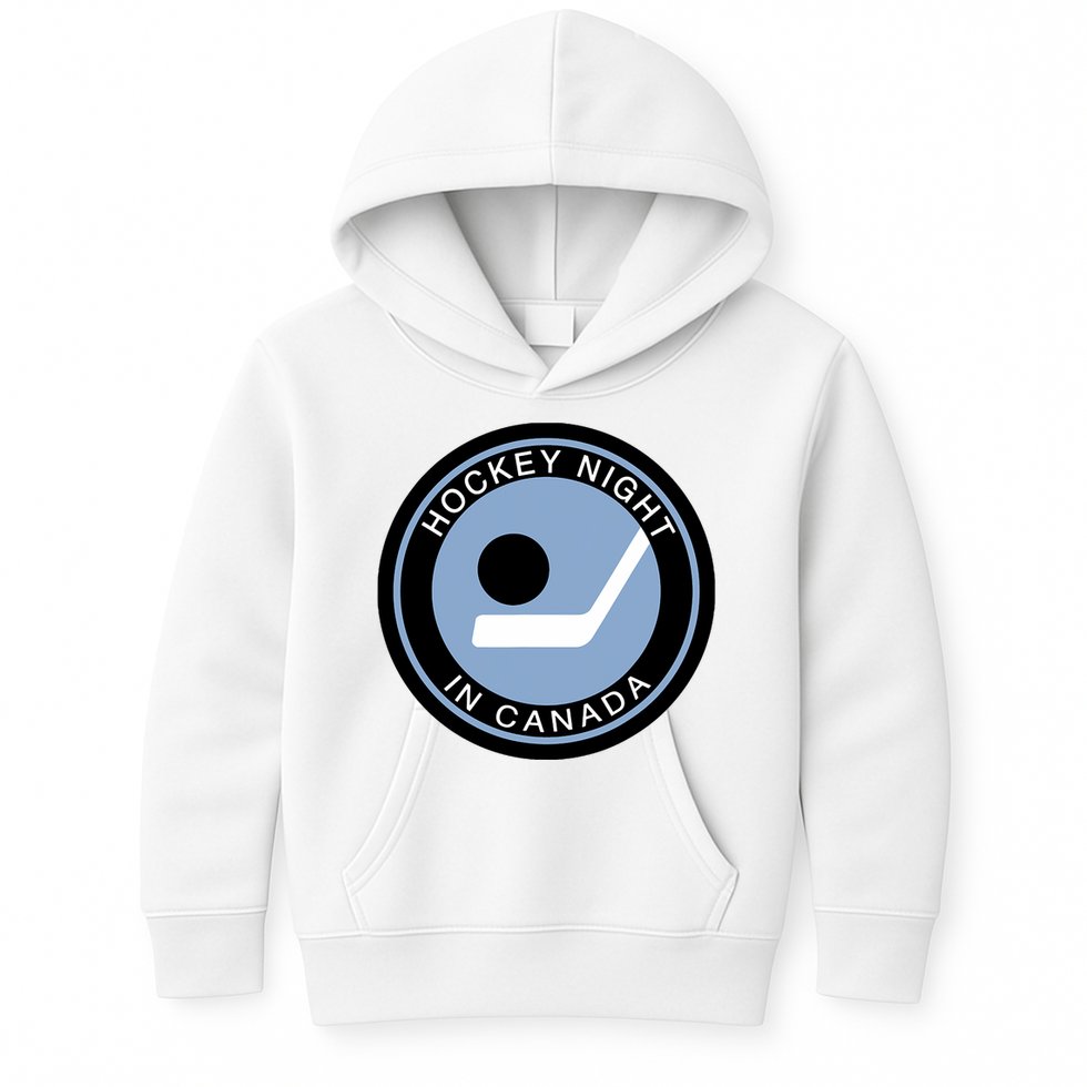 Vintage Retro Hockey Night In Canada Hockey Player Team Kids Hoodie