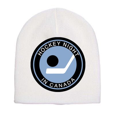 Vintage Retro Hockey Night In Canada Hockey Player Team Short Acrylic Beanie