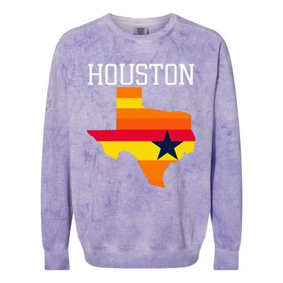 Vintage Retro Houston Texas Colorblast Crewneck Sweatshirt