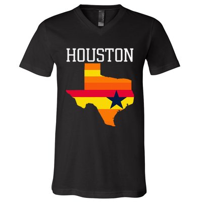 Vintage Retro Houston Texas V-Neck T-Shirt