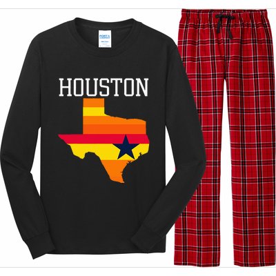 Vintage Retro Houston Texas Long Sleeve Pajama Set