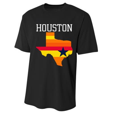 Vintage Retro Houston Texas Performance Sprint T-Shirt