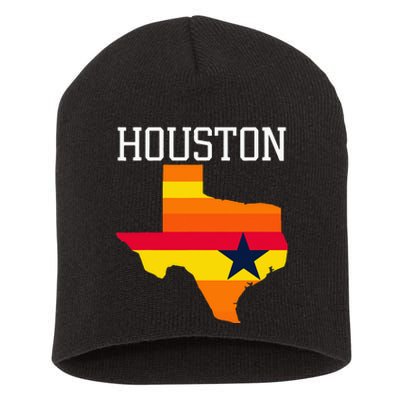 Vintage Retro Houston Texas Short Acrylic Beanie