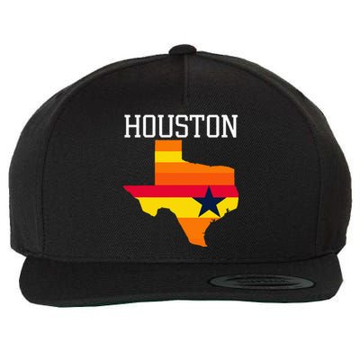 Vintage Retro Houston Texas Wool Snapback Cap