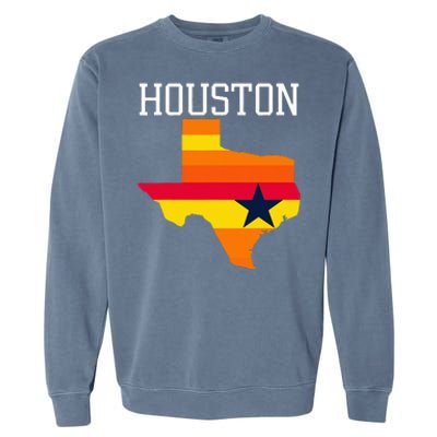 Vintage Retro Houston Texas Garment-Dyed Sweatshirt