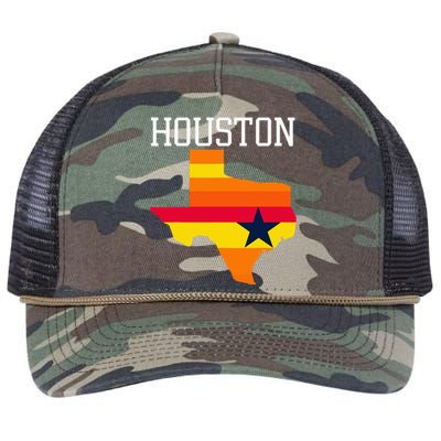 Vintage Retro Houston Texas Retro Rope Trucker Hat Cap