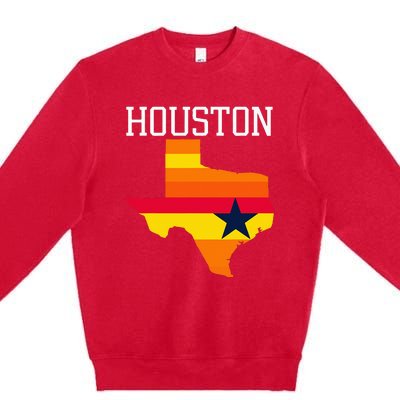 Vintage Retro Houston Texas Premium Crewneck Sweatshirt