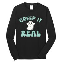 Vintage Retro Halloween Creep It Real Ghost Boy Fall Season Gift Long Sleeve Shirt