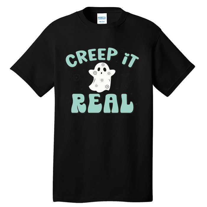 Vintage Retro Halloween Creep It Real Ghost Boy Fall Season Gift Tall T-Shirt