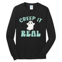 Vintage Retro Halloween Creep It Real Ghost Boy Fall Season Gift Tall Long Sleeve T-Shirt