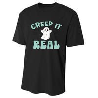 Vintage Retro Halloween Creep It Real Ghost Boy Fall Season Gift Performance Sprint T-Shirt