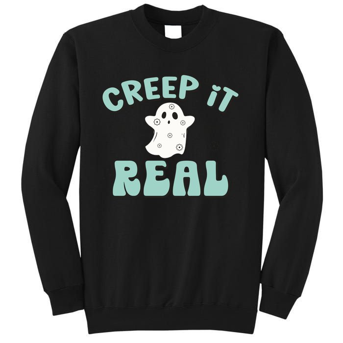 Vintage Retro Halloween Creep It Real Ghost Boy Fall Season Gift Tall Sweatshirt