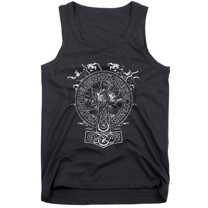 Vikings Rise Hammer Of Thor Norse Mythology Tank Top