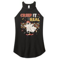 Vintage Retro Halloween Creep It Real Ghost Boy Fall Women's Perfect Tri Rocker Tank