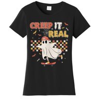 Vintage Retro Halloween Creep It Real Ghost Boy Fall Women's T-Shirt