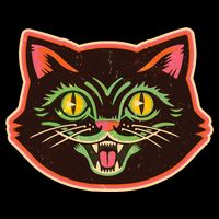Vintage Retro Halloween Cat Face Doggie Tank