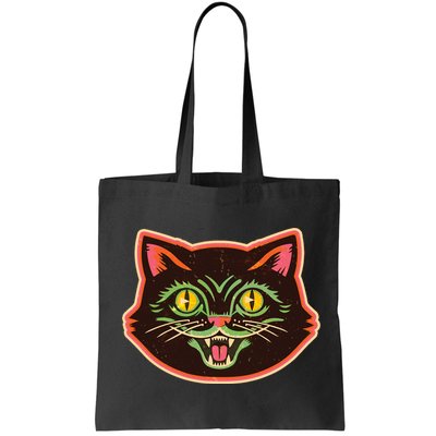 Vintage Retro Halloween Cat Face Bag