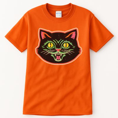 Vintage Retro Halloween Cat Face Tall T-Shirt