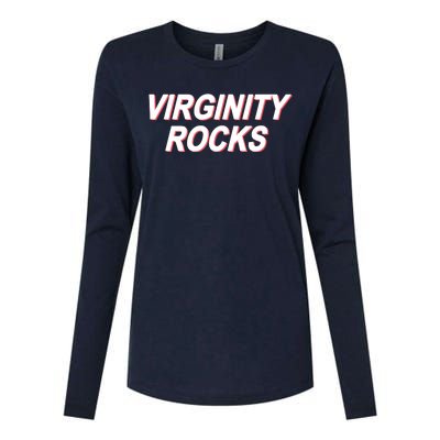 Virginity Rocks Heather Womens Cotton Relaxed Long Sleeve T-Shirt