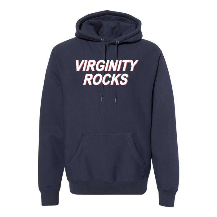 Virginity Rocks Heather Premium Hoodie