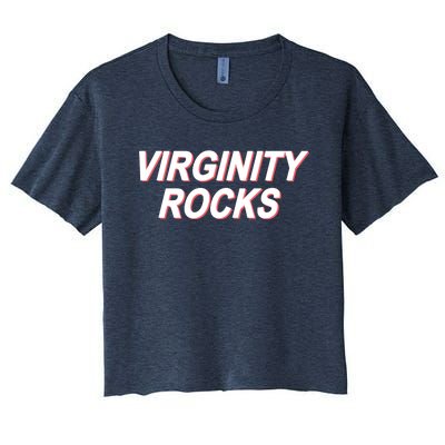 Virginity Rocks Heather Women's Crop Top Tee